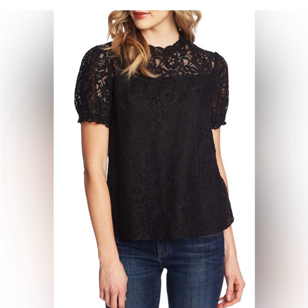 CeCe Black Lace Blouse